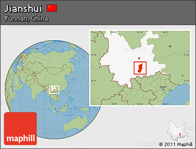 Savanna Style Location Map of Jianshui, highlighted parent region