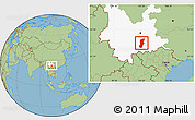 Savanna Style Location Map of Jianshui, highlighted parent region
