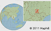 Savanna Style Location Map of Jianshui, hill shading