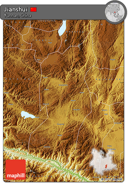Physical Map of Jianshui