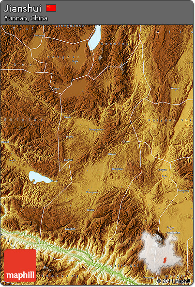 Physical Map of Jianshui