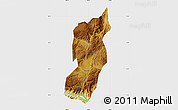 Physical Map of Jianshui, single color outside