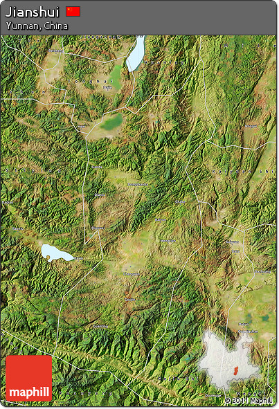 Satellite Map of Jianshui