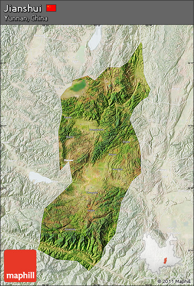 Satellite Map of Jianshui, lighten