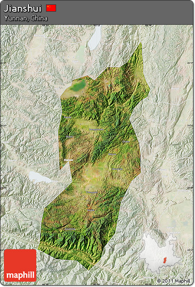 Satellite Map of Jianshui, lighten