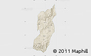 Shaded Relief Map of Jianshui, single color outside