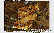 Physical Panoramic Map of Jianshui, darken