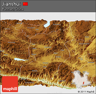 Physical Panoramic Map of Jianshui