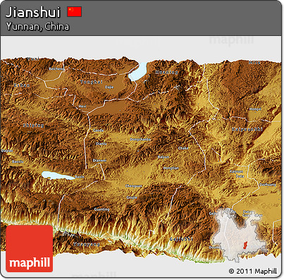 Physical Panoramic Map of Jianshui