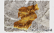Physical Panoramic Map of Jianshui, lighten, semi-desaturated