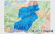 Political Panoramic Map of Jianshui, lighten