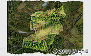 Satellite Panoramic Map of Jianshui, darken