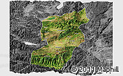 Satellite Panoramic Map of Jianshui, desaturated
