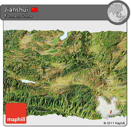 Satellite Panoramic Map of Jianshui