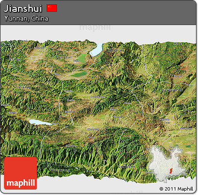 Satellite Panoramic Map of Jianshui