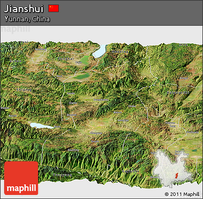 Satellite Panoramic Map of Jianshui