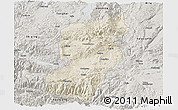 Shaded Relief Panoramic Map of Jianshui, semi-desaturated