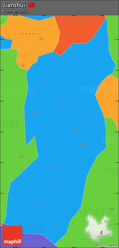 Political Simple Map of Jianshui