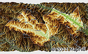 Physical 3D Map of Jinping, darken