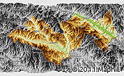 Physical 3D Map of Jinping, desaturated