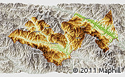 Physical 3D Map of Jinping, lighten, semi-desaturated