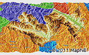 Physical 3D Map of Jinping, political outside
