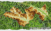 Physical 3D Map of Jinping, satellite outside