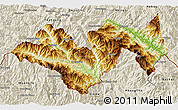 Physical 3D Map of Jinping, shaded relief outside