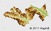 Physical 3D Map of Jinping, single color outside