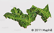 Satellite 3D Map of Jinping, cropped outside