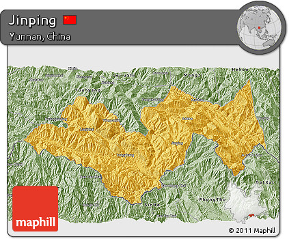 Savanna Style 3D Map of Jinping