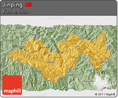 Savanna Style 3D Map of Jinping