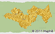 Savanna Style 3D Map of Jinping, single color outside
