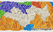 Shaded Relief 3D Map of Jinping, political outside