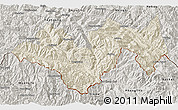 Shaded Relief 3D Map of Jinping, semi-desaturated