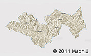 Shaded Relief 3D Map of Jinping, single color outside