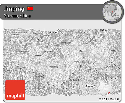 Silver Style 3D Map of Jinping