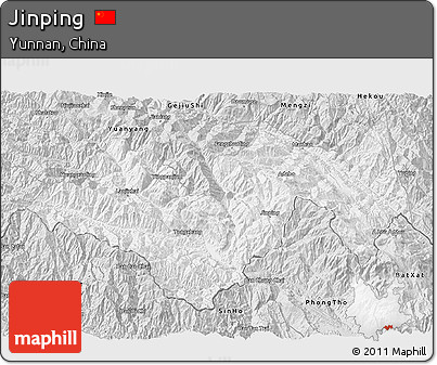 Silver Style 3D Map of Jinping