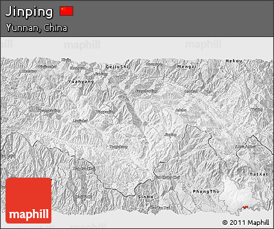 Silver Style 3D Map of Jinping