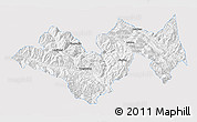 Silver Style 3D Map of Jinping, single color outside