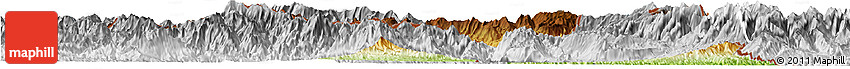 Physical Horizon Map of Jinping, lighten, desaturated