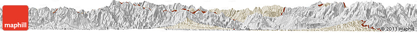 Shaded Relief Horizon Map of Jinping, desaturated
