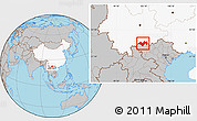 Gray Location Map of Jinping, highlighted country