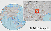 Gray Location Map of Jinping, hill shading