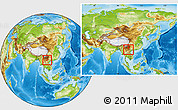 Physical Location Map of Jinping, within the entire country