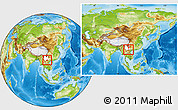 Physical Location Map of Jinping, highlighted parent region, within the entire country