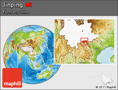 Physical Location Map of Jinping, highlighted parent region