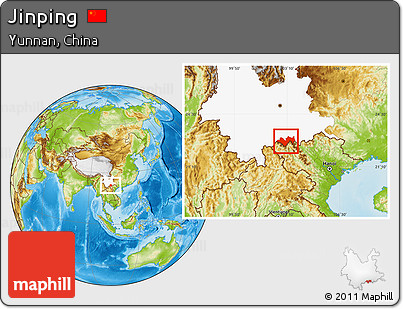 Physical Location Map of Jinping, highlighted parent region