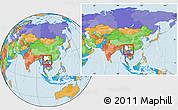 Political Location Map of Jinping, highlighted parent region, within the entire country