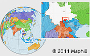 Political Location Map of Jinping, highlighted parent region